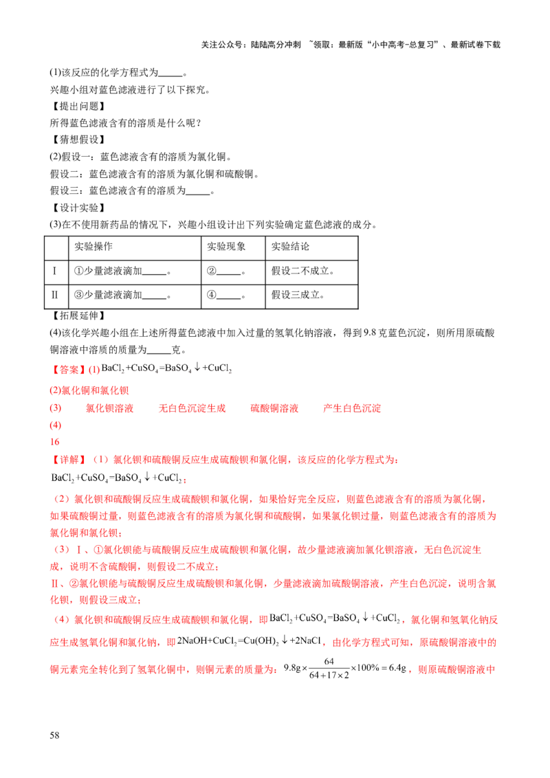 专题四实验探究题（讲练）（解析版）_02中考总复习（2026版更新中）_05-化学-中考总复习_2025年中考复习资料_2025中考二轮课件ppt+讲义+练习化学_讲义+练习