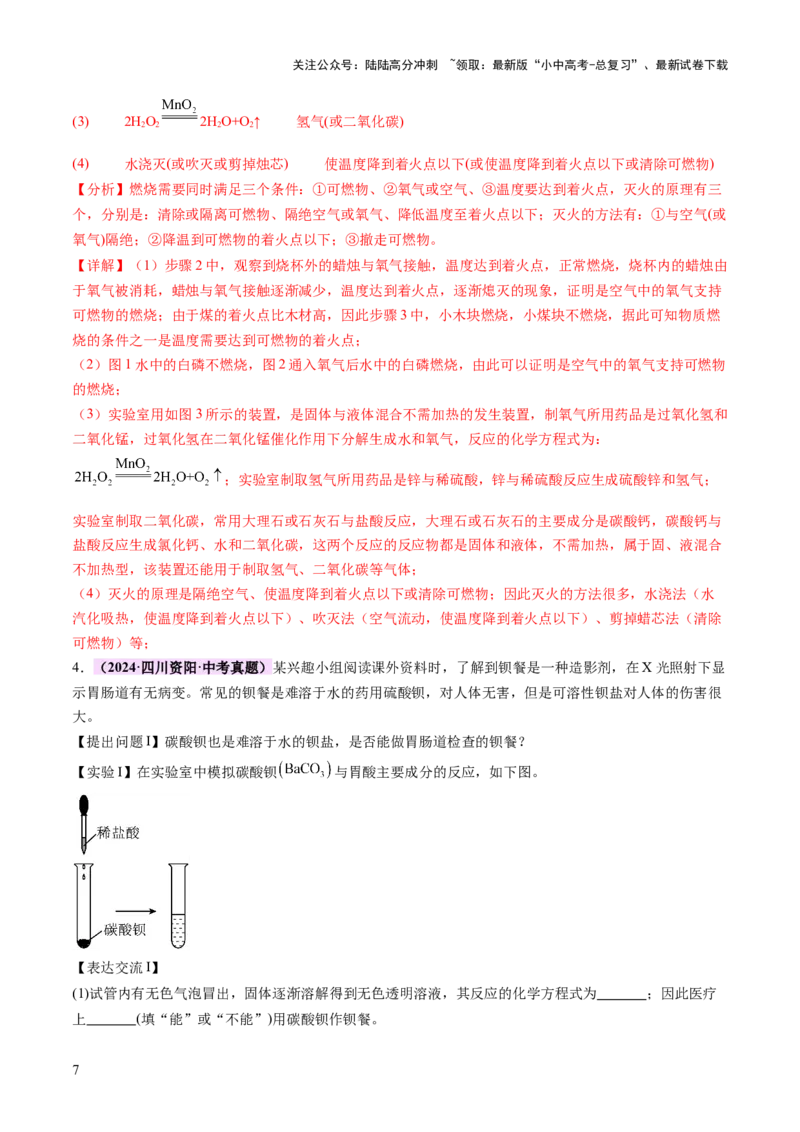 专题四实验探究题（讲练）（解析版）_02中考总复习（2026版更新中）_05-化学-中考总复习_2025年中考复习资料_2025中考二轮课件ppt+讲义+练习化学_讲义+练习