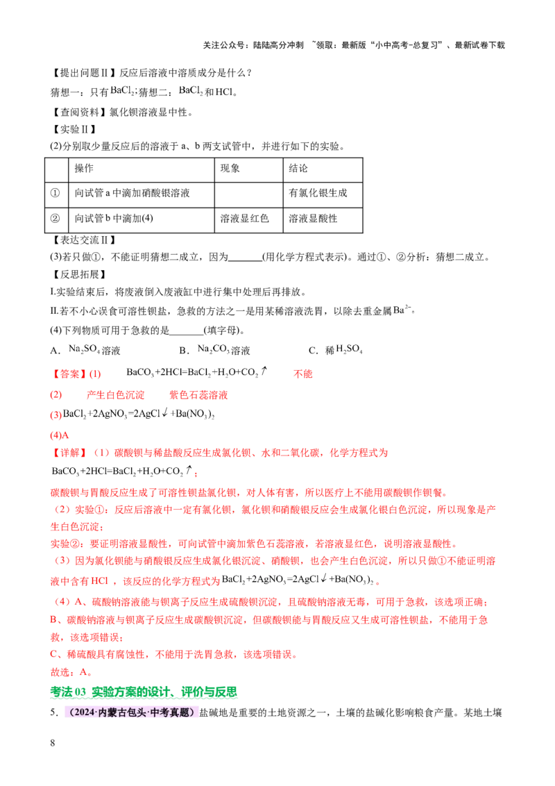 专题四实验探究题（讲练）（解析版）_02中考总复习（2026版更新中）_05-化学-中考总复习_2025年中考复习资料_2025中考二轮课件ppt+讲义+练习化学_讲义+练习