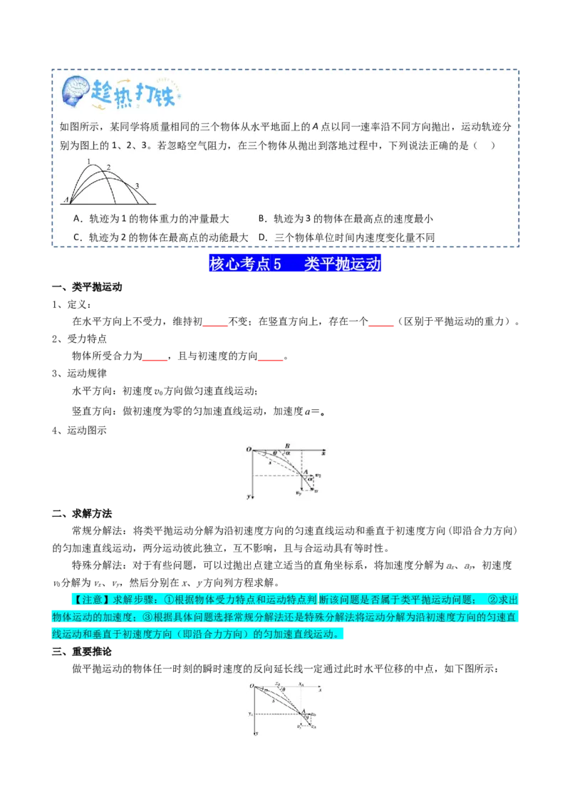 专题04曲线运动（原卷版）_4.2025物理总复习_2025年新高考资料_一轮复习_2025年高考物理一轮复习知识清单