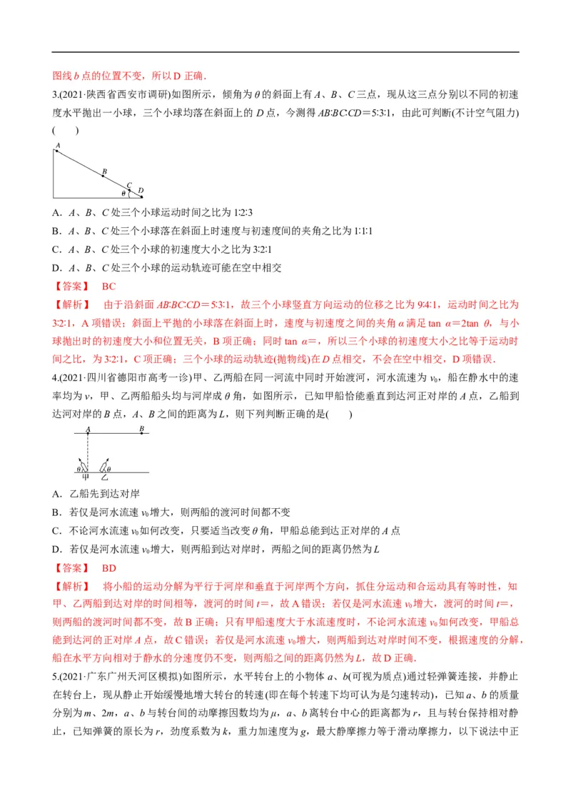 专题03：曲线运动及运动分解（解析版）_4.2025物理总复习_赠品通用版（老高考）复习资料_二轮复习_2023年高考物理毕业班二轮热点题型归纳与变式演练（全国通用）