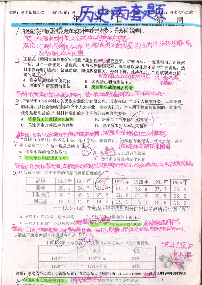 2.衡水中学高考积累与改错_文综（第2本）_208页_高中衡水学霸笔记_高中全部赠品_错题集高中九科_文综积累与改错