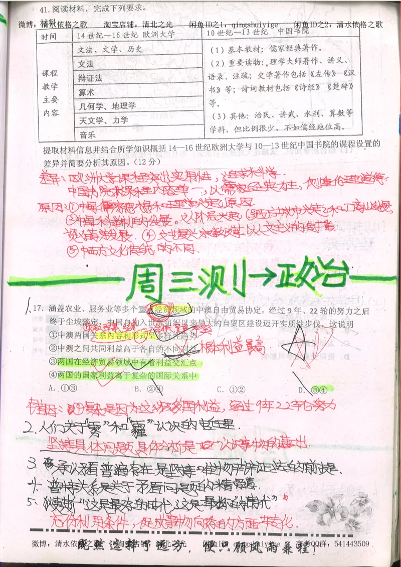 2.衡水中学高考积累与改错_文综（第2本）_208页_高中衡水学霸笔记_高中全部赠品_错题集高中九科_文综积累与改错