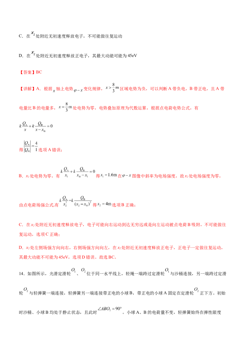 专题07电场带电粒子在电场中的运动（精练）（解析版）_4.2025物理总复习_赠品通用版（老高考）复习资料_二轮复习_2023年高考物理二轮复习讲练测（全国通用）288435117