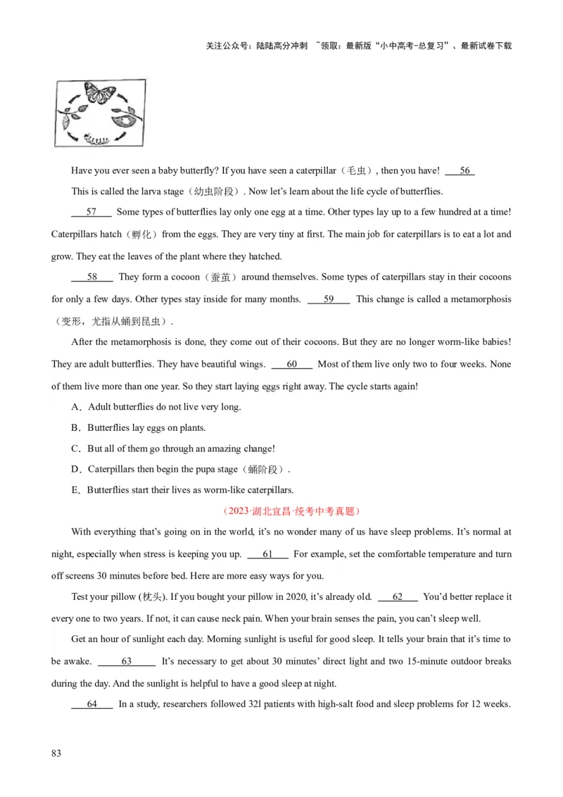 专题22阅读理解考点5阅读还原（全国通用）（原卷版）_02中考总复习（2026版更新中）_03-英语-中考总复习_2026年中考复习（更新中）