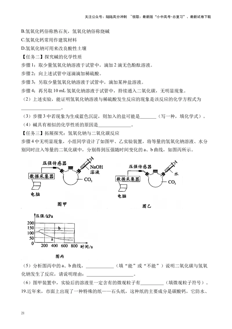 专题七实验探究题2025届中考化学二轮专题达标训练（含答案）_02中考总复习（2026版更新中）_05-化学-中考总复习_2025年中考复习资料_2025届中考化学二轮专题达标训练（含答案）