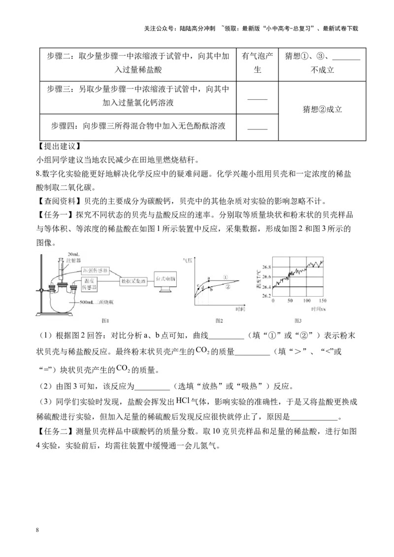 专题七实验探究题2025届中考化学二轮专题达标训练（含答案）_02中考总复习（2026版更新中）_05-化学-中考总复习_2025年中考复习资料_2025届中考化学二轮专题达标训练（含答案）