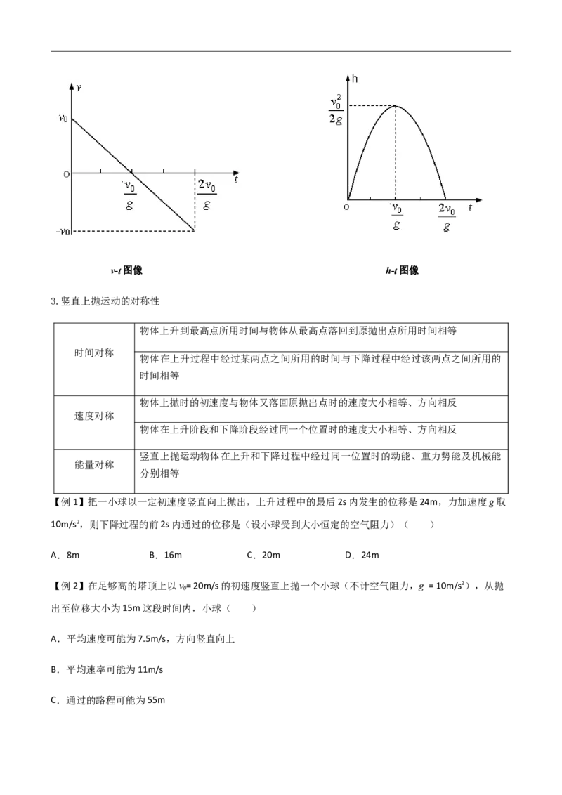 专题04竖直上抛运动规律及相遇问题（原卷版）_4.2025物理总复习_2023年新高复习资料_一轮复习_2023届高三物理一轮复习多维度导学与分层专练