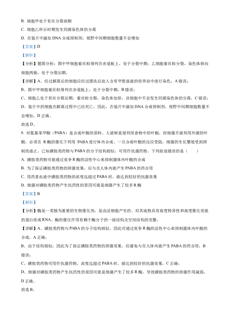 重庆市重庆市重庆乌江新高考协作体2024-2025学年高三上学期10月月考生物试题Word版含解析_A1502026各地模拟卷（超值！）_10月