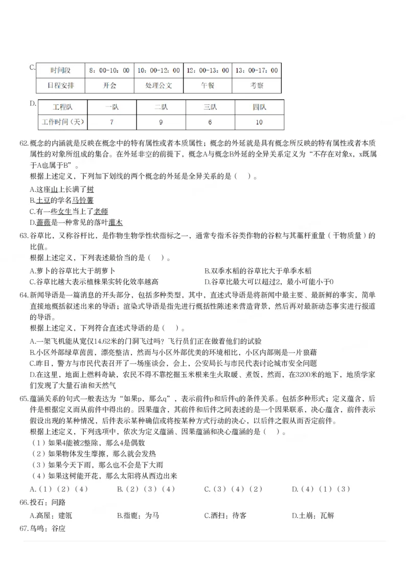 2024年3月30日全国事业单位联考A类《职业能力倾向测验》试题_26事业职测+综合_闲鱼2026事业单位职测+综合_1.职测资料包_03历年真题合集(15-25年)_A类职业能力测验15-25_题目