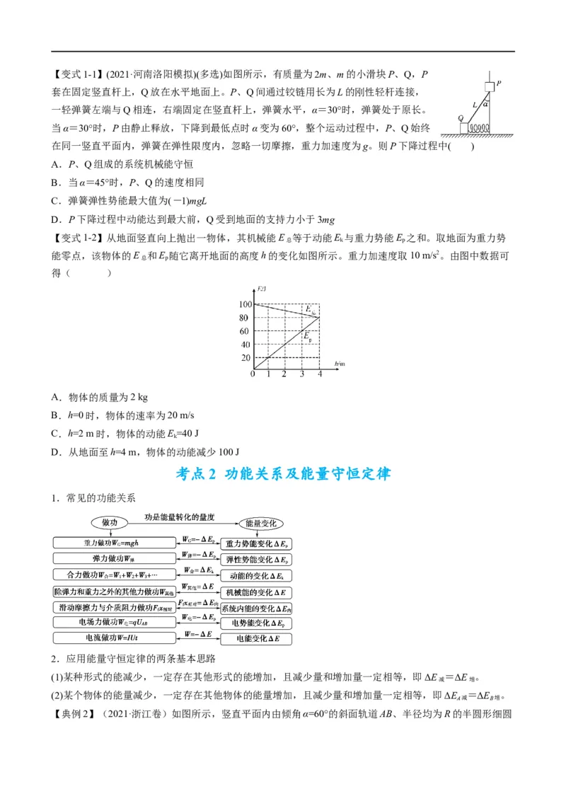 专题07：机械能守恒定律(原卷版）_4.2025物理总复习_赠品通用版（老高考）复习资料_二轮复习_2023年高考物理毕业班二轮热点题型归纳与变式演练（全国通用）