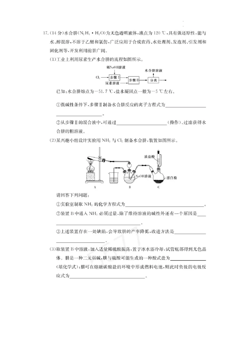 湖南省长沙市长郡中学2024-2025学年高三上学期月考卷（四）化学试题_A1502026各地模拟卷（超值！）_12月_241230长郡中学2025届高三上学期月考试卷（四）（全科）