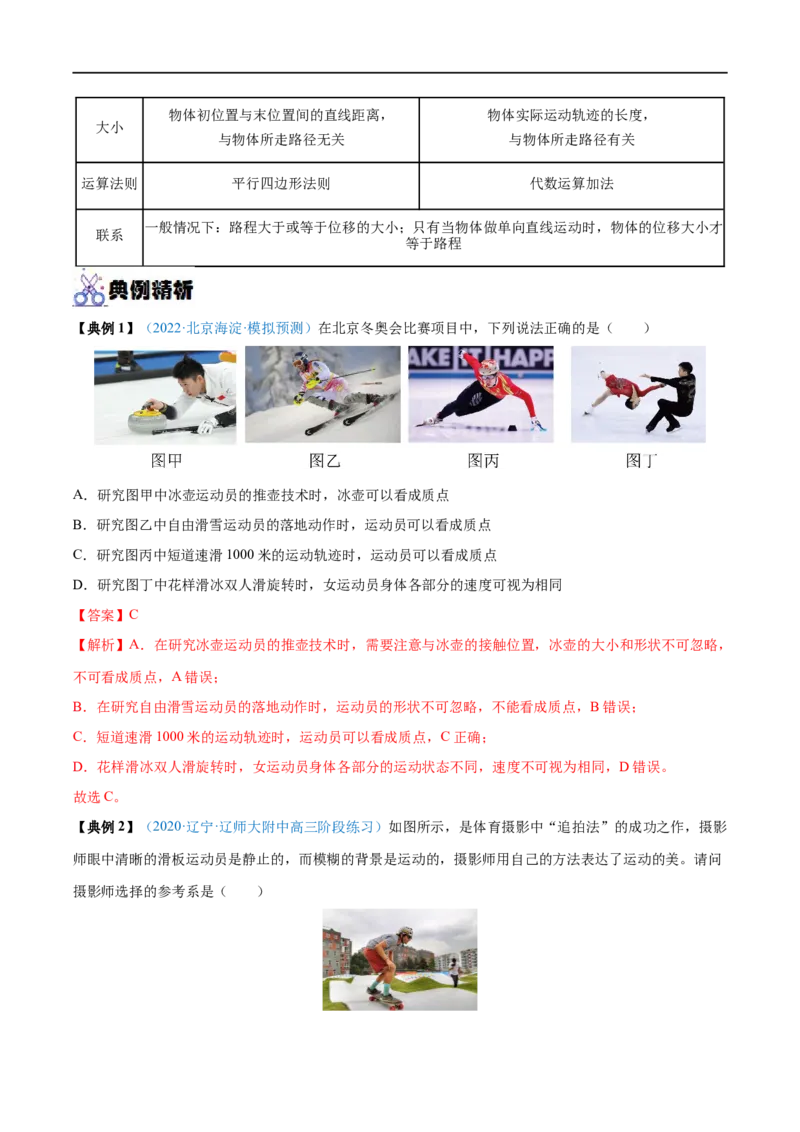 专题01运动的描述&mdash;&mdash;全攻略备战2023年高考物理一轮重难点复习（解析版）_4.2025物理总复习_2023年新高复习资料_一轮复习_全攻略备战2023年高考物理一轮重难点复习