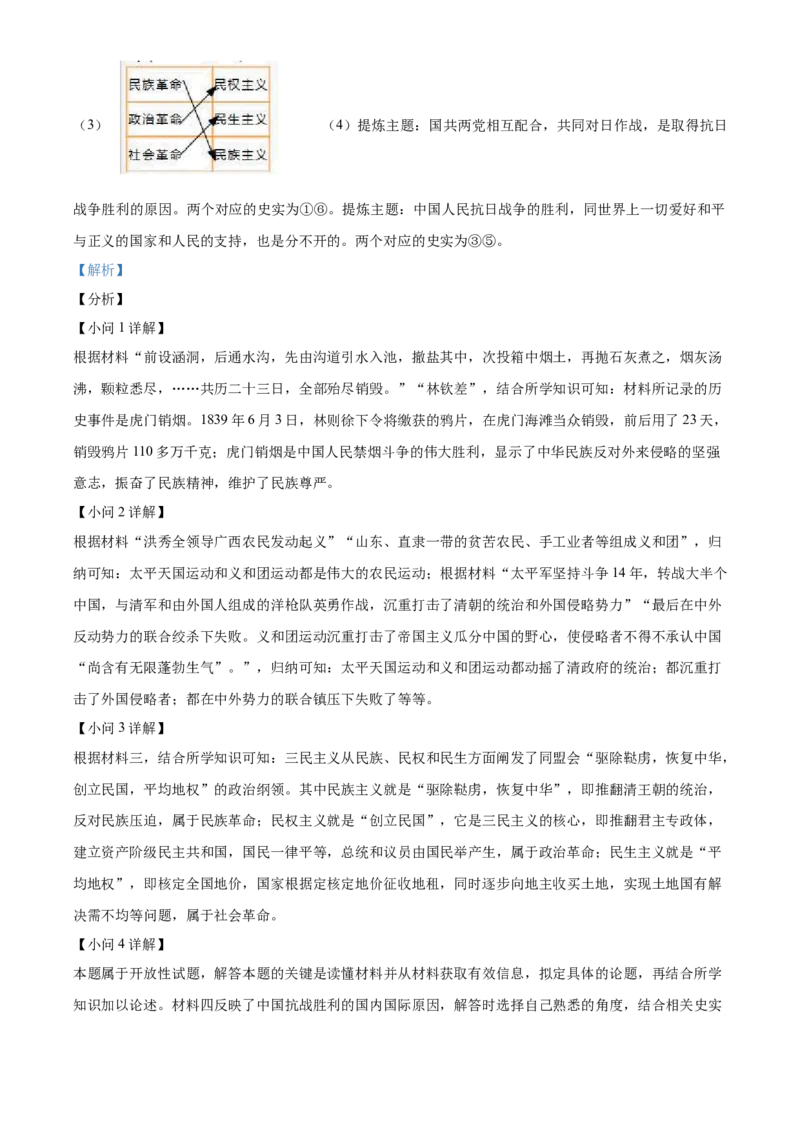 精品解析：北京市石景山区2020-2021学年八年级上学期期末历史试题（解析版）(1)_北京初中期末题_C605-京七八九_B京历史七八九_北京8上历史_2020-2021