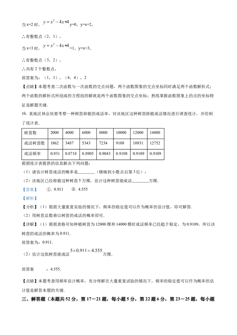 精品解析：北京市石景山区2020-2021学年九年级上学期期末数学试题（解析版）(1)_北京初中期末题_C605-京七八九_B京市数学七八九_北京9上数学_2020-2021