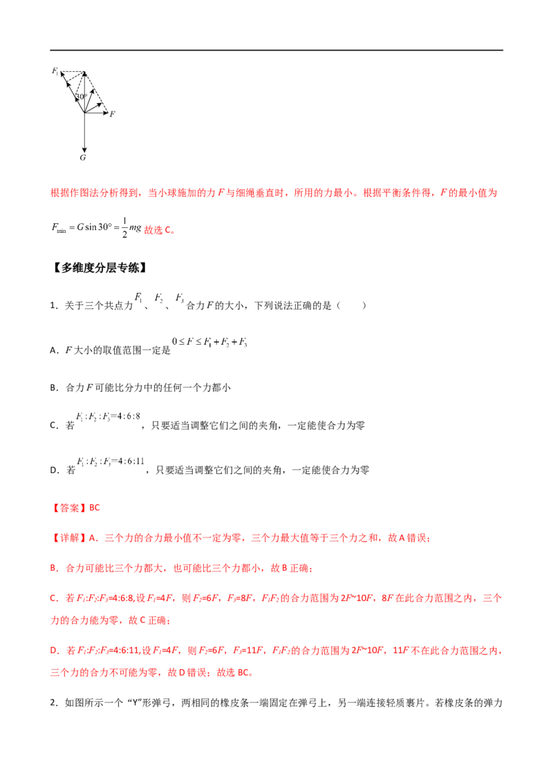 专题09力的合成与分解（解析版）_4.2025物理总复习_2023年新高复习资料_一轮复习_2023届高三物理一轮复习多维度导学与分层专练