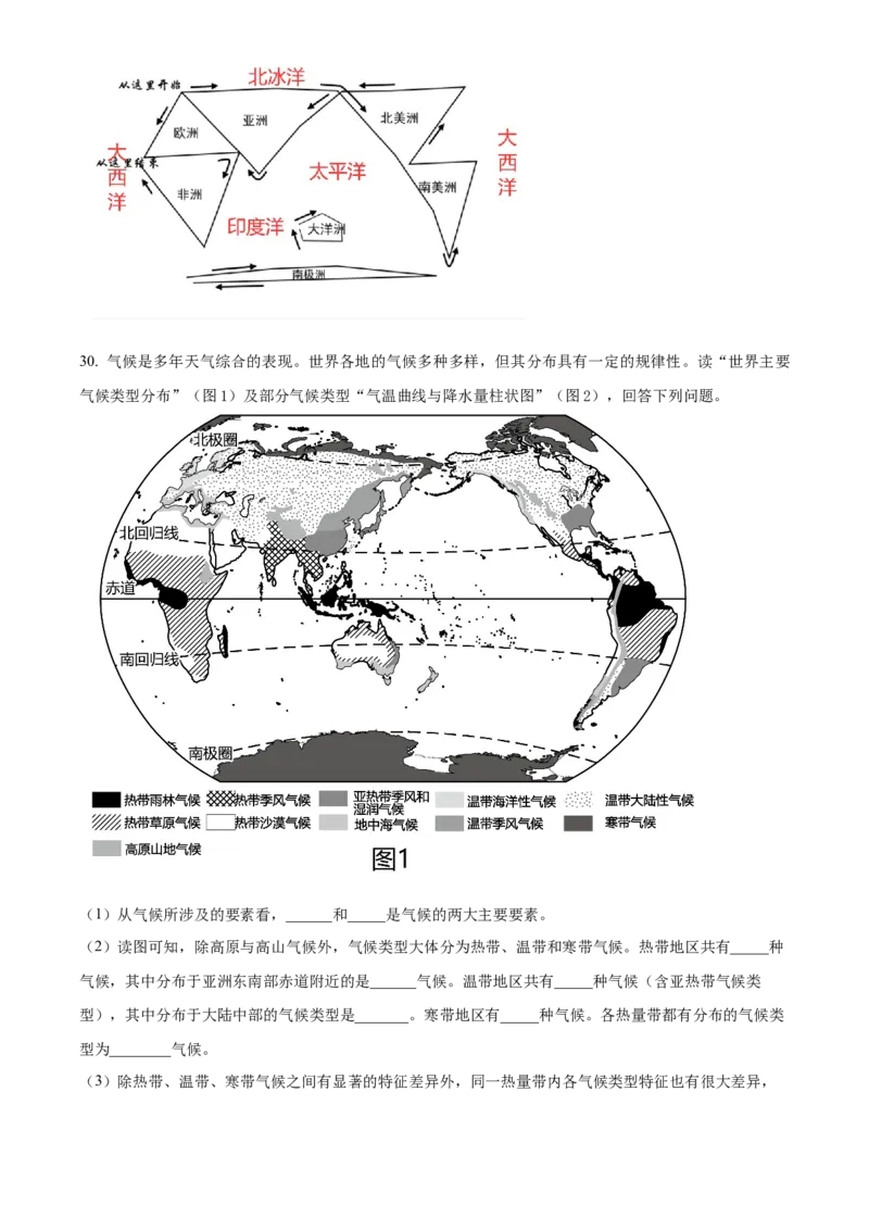 精品解析：北京市门头沟区2022-2023学年八年级上学期期末地理试题（解析版）(1)_北京初中期末题_C605-京七八九_B京地理七八九_地理_北京八上地理