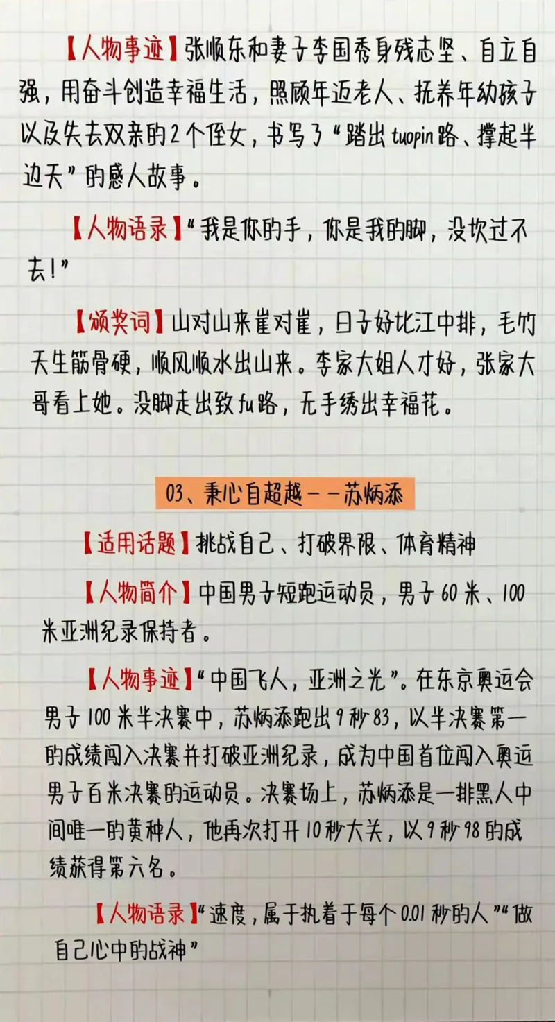申论人物素材_26事业职测+综合_闲鱼2026事业单位职测+综合_2.综应或写作等_07人物汇编
