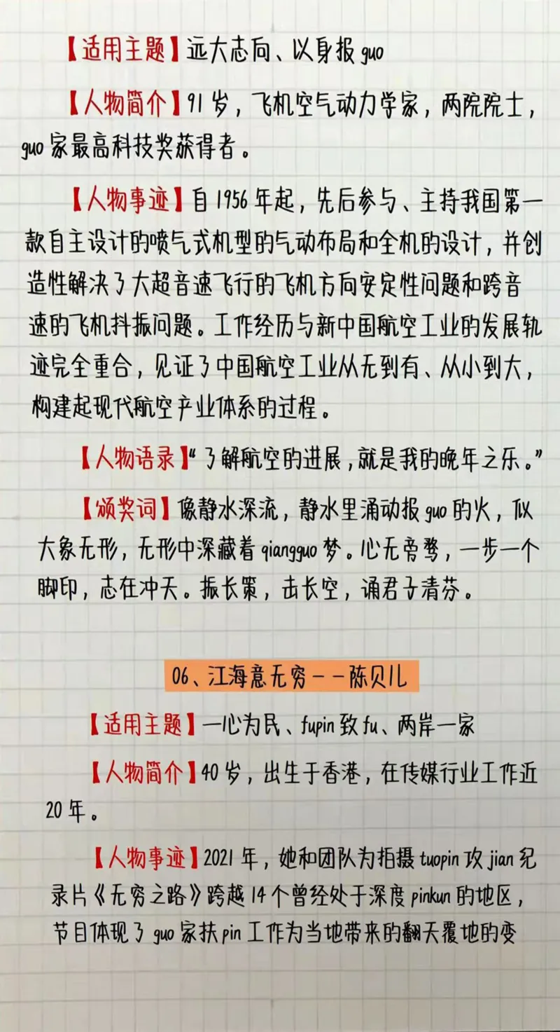 申论人物素材_26事业职测+综合_闲鱼2026事业单位职测+综合_2.综应或写作等_07人物汇编