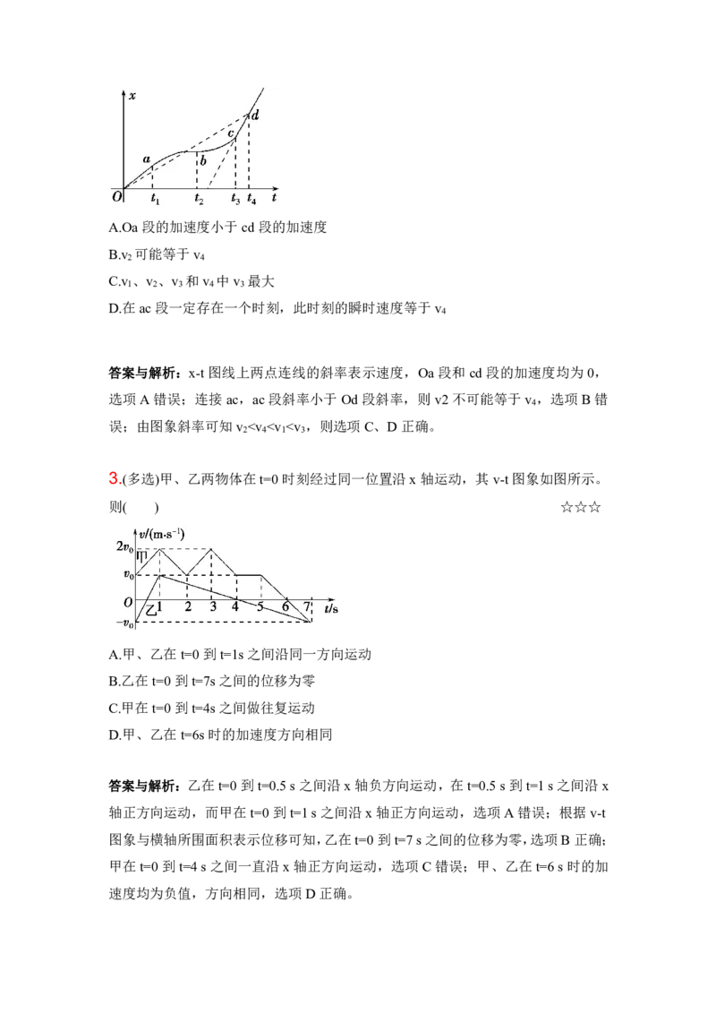 3.运动图象追及相遇问题运动作业（答案+解析）_4.2025物理总复习_2023年新高复习资料_专项复习_思维导图破解高中物理（导图+PPT课件+逐字稿）