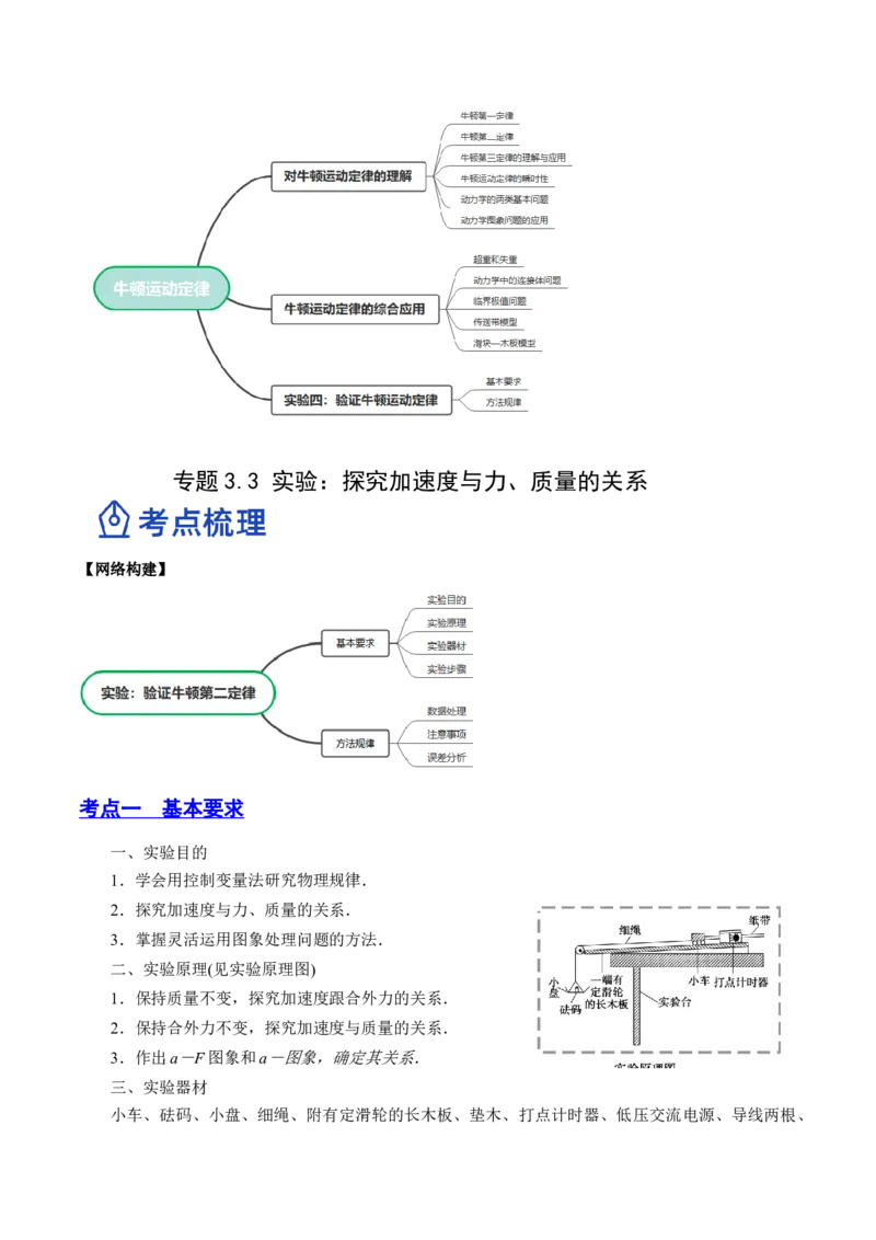 3.3实验四：探究加速度与力、质量的关系（讲）--2023年高考物理一轮复习讲练测（全国通用）（解析版）_4.2025物理总复习_赠品通用版（老高考）复习资料_一轮复习