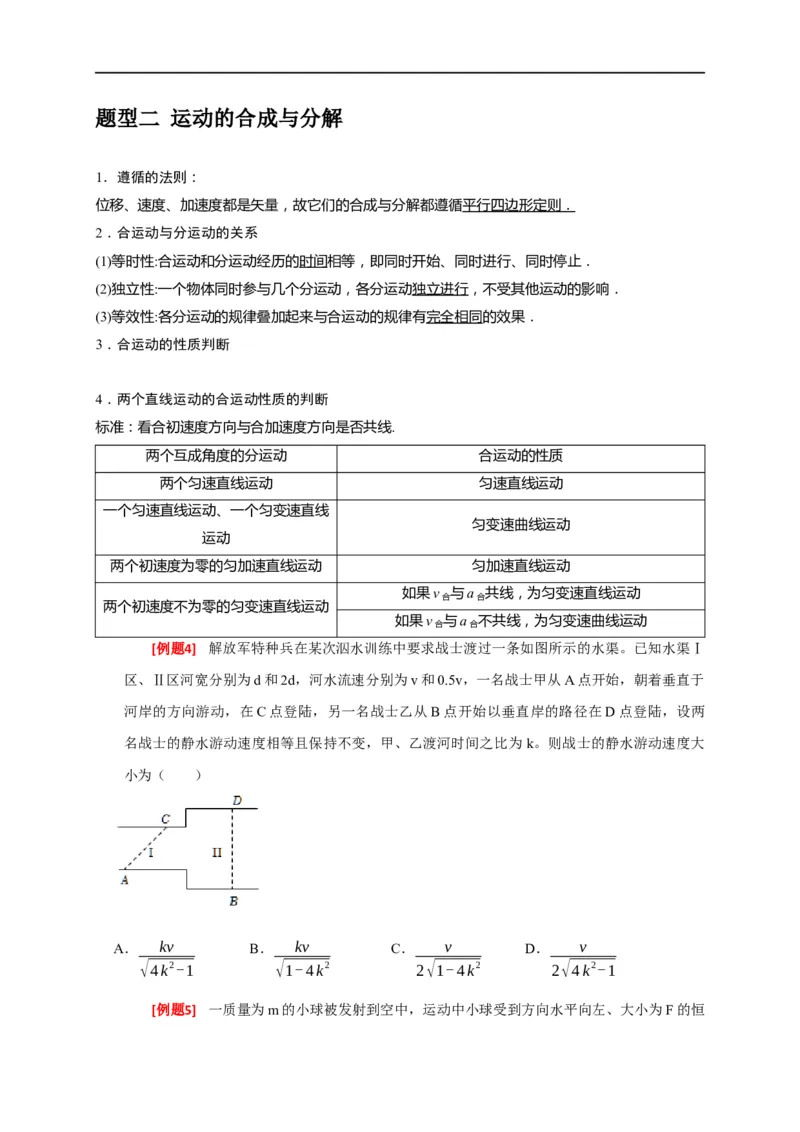专题05曲线运动（原卷版）_4.2025物理总复习_赠品通用版（老高考）复习资料_专项复习_2023年高考冲刺物理热点知识讲练与题型归纳（全国通用）