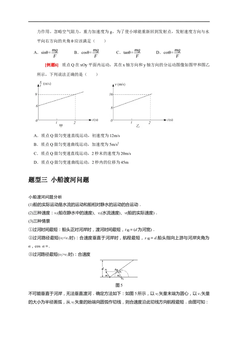 专题05曲线运动（原卷版）_4.2025物理总复习_赠品通用版（老高考）复习资料_专项复习_2023年高考冲刺物理热点知识讲练与题型归纳（全国通用）