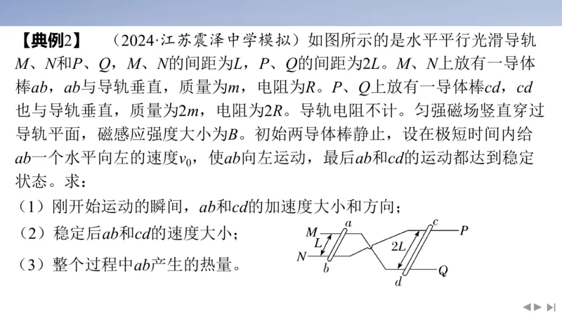 2025版高考物理二轮复习配套课件第一部分专题四电路和电磁感应素养培优6电磁感应中动力学、能量和动量的综合_4.2025物理总复习_2025年新高考资料_二轮复习