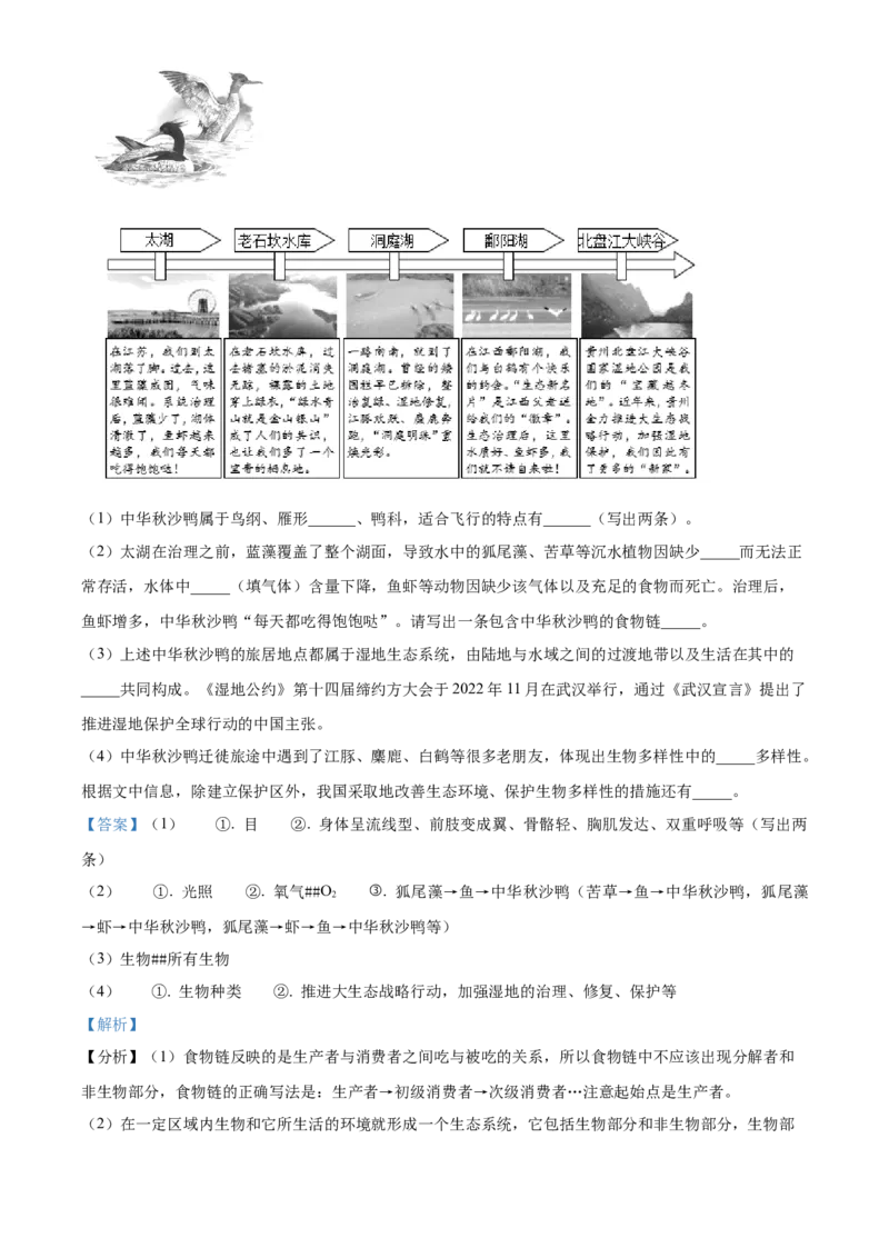 精品解析：北京市西城区2022-2023学年八年级上学期期末生物试题（解析版）(1)_北京初中期末题_C605-京七八九_B京生物七八九_北京八上生物_2022-2023