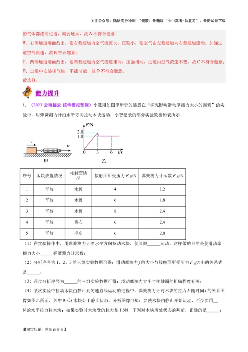 专题33力学实验专题（二）（解析版）_02中考总复习（2026版更新中）_04-物理-中考总复习_2024年中考复习资料_一轮复习_完备战2024年中考物理一轮复习考点帮（全国通用）