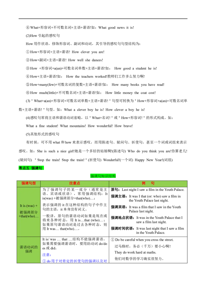 01倒装句、省略句与强调句要点精读与精练-2023年高考英语一轮复习基础知识+基本能力双清(通用版)_3.2025英语总复习_赠品通用版（老高考）复习资料_一轮复习