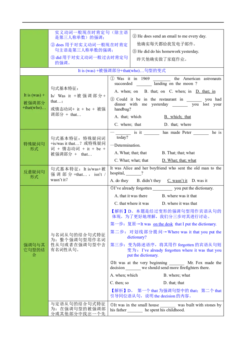 01倒装句、省略句与强调句要点精读与精练-2023年高考英语一轮复习基础知识+基本能力双清(通用版)_3.2025英语总复习_赠品通用版（老高考）复习资料_一轮复习