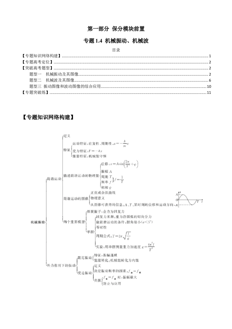 专题1.4机械振动、机械波（解析版）_4.2025物理总复习_2023年新高复习资料_二轮复习_2023届高考物理二、三轮复习总攻略290387341