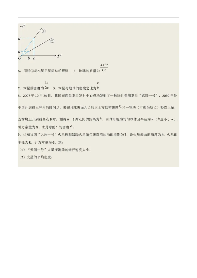 04讲力与曲线运动之万有引力原卷版_4.2025物理总复习_2023年新高复习资料_二轮复习_2023届高三物理二轮复习精讲精练（新高考）