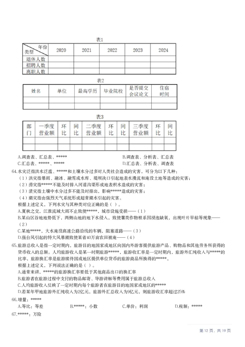2025年10月25日全国事业单位联考A类《职业能力倾向测验》笔试试题（新疆_黑龙江_广西_重庆_甘肃_海南_云南_吉林_辽宁_安徽_湖南）（网友回忆版）_26事业职测+综合_A类-综合管理_题目