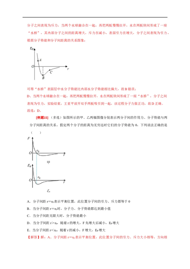 专题29分子动理论（解析版）_4.2025物理总复习_赠品通用版（老高考）复习资料_专项复习_2023年高考冲刺物理热点知识讲练与题型归纳（全国通用）
