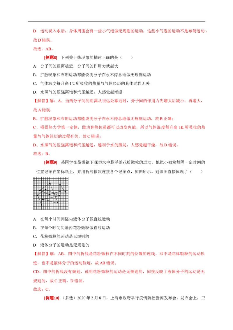 专题29分子动理论（解析版）_4.2025物理总复习_赠品通用版（老高考）复习资料_专项复习_2023年高考冲刺物理热点知识讲练与题型归纳（全国通用）