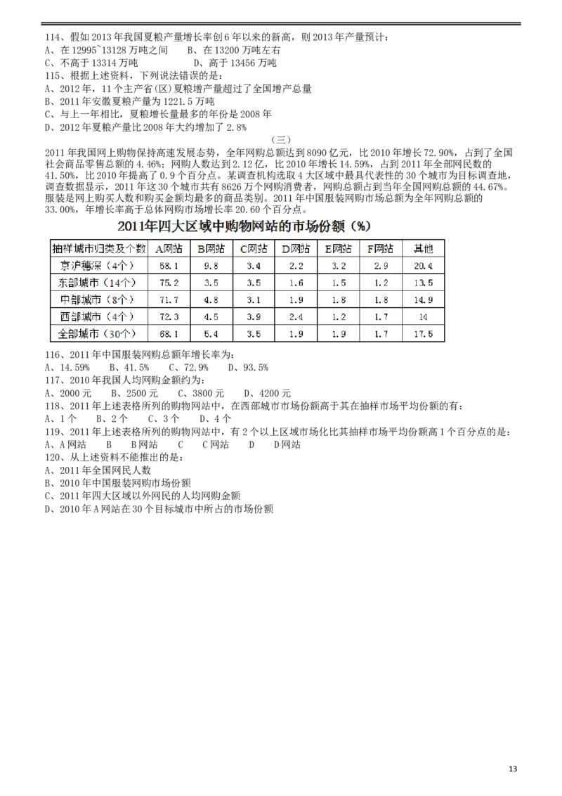2012年915公务员联考《行测》（新疆、福建、重庆、河南）_34省+国考真题_此文件夹为word版,不推荐使用_此word版为,不推荐使用_此word版为,不推荐使用_题目_954