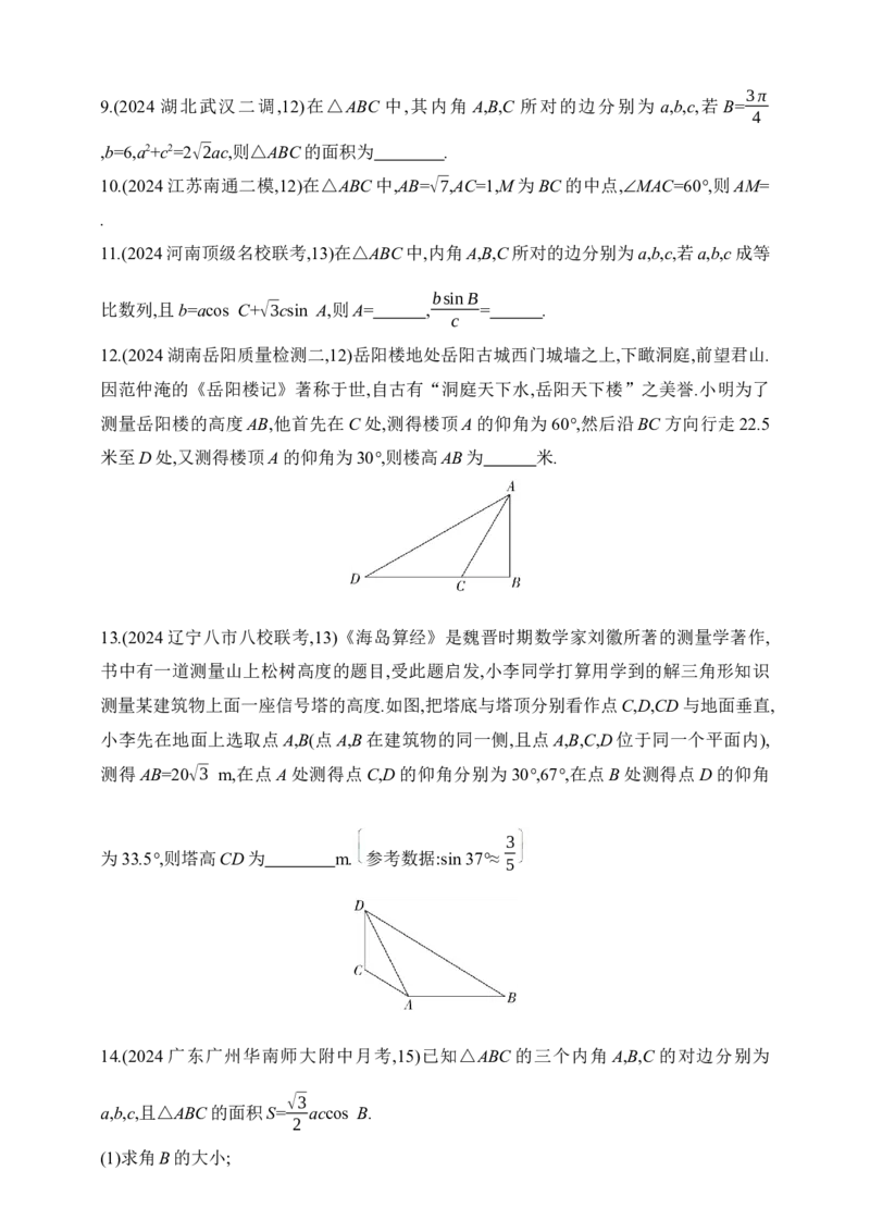 2025版新教材高考数学第二轮复习专题练--4.3　解三角形（含答案）_2.2025数学总复习_2025年新高考资料_二轮复习_备考20252025版新教材高考数学第二轮复习专题练