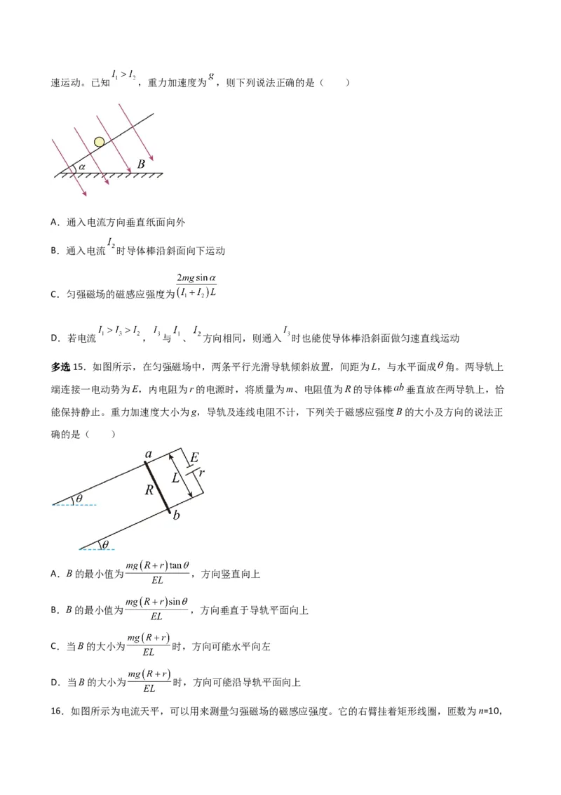 第36讲磁场的描述磁场对电流的作用-2024届高中物理一轮复习提升素养导学案（全国通用）原卷版_4.2025物理总复习_2024年新高考资料_1.2024一轮复习
