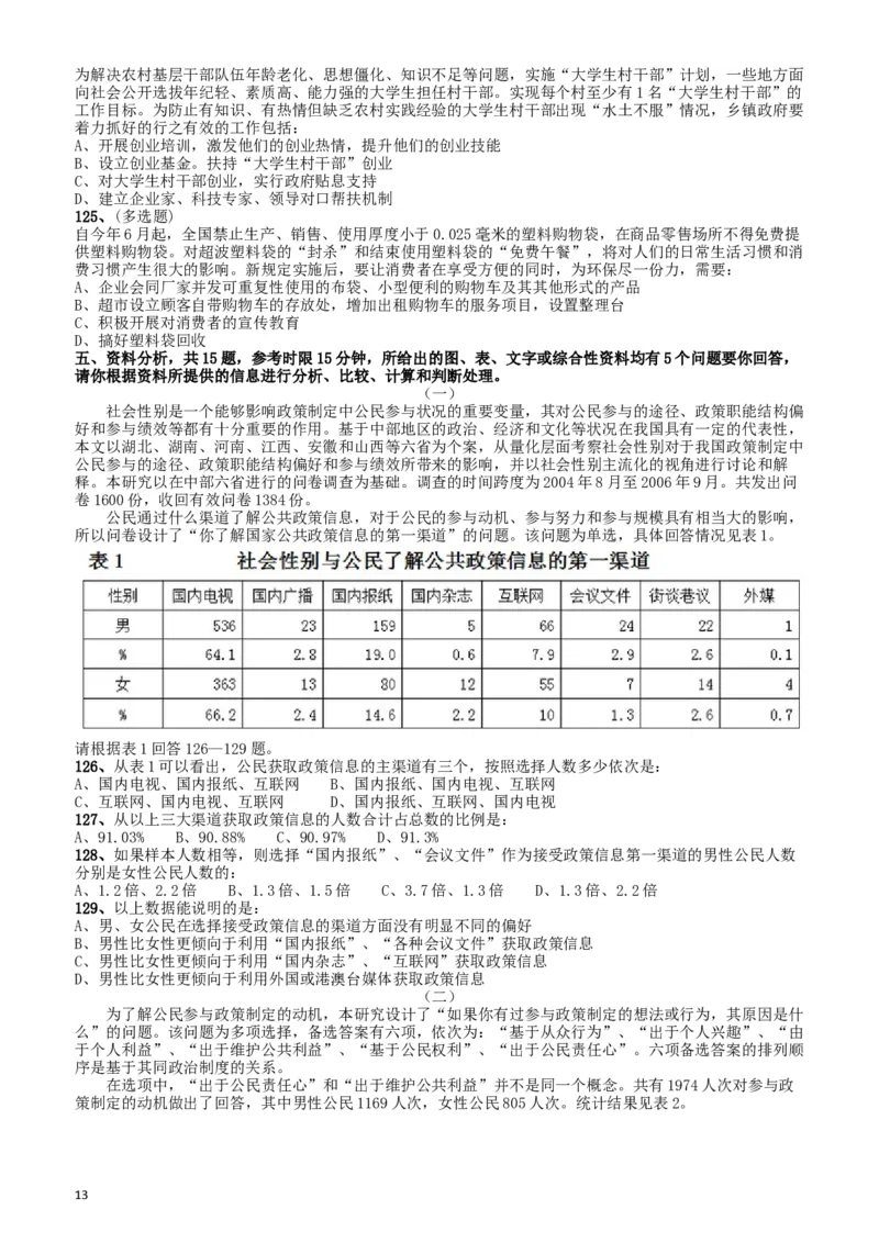 2008年山东公务员考试《行测》卷_34省+国考真题_此文件夹为word版,不推荐使用_此word版为,不推荐使用_此word版为,不推荐使用_此word版为,不推荐使用