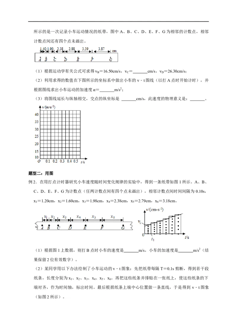 第2讲用图像处理实验数据之研究匀变速直线运动实验（原卷版）_4.2025物理总复习_2023年新高复习资料_专项复习_2023届高三物理高考复习101微专题模型精讲精练