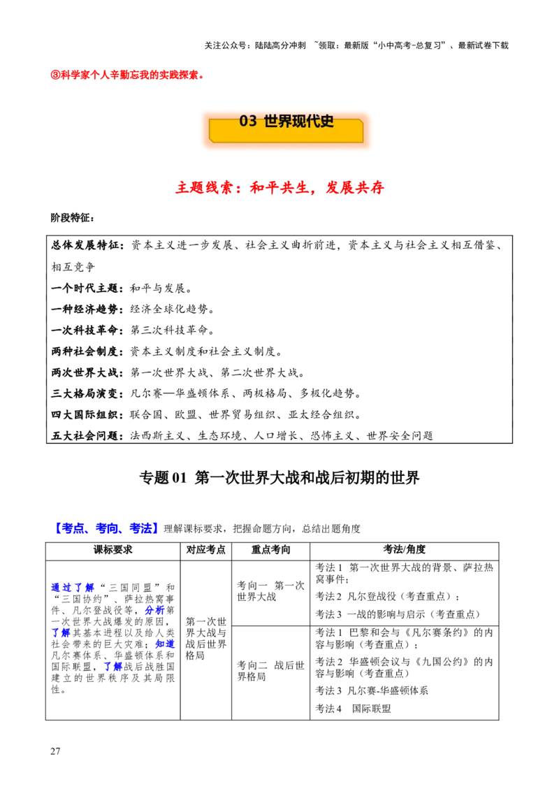 主题16++常考点一句话背记（世界史）-2025年中考历史一轮知识点梳理_02中考总复习（2026版更新中）_06-历史-中考总复习_2025年中考复习资料_2025年中考历史一轮知识点梳理