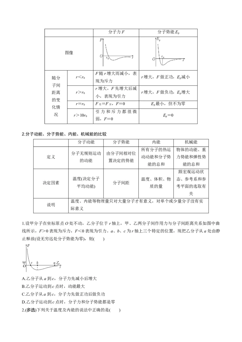 第63讲热学基础（讲义）（原卷版）_4.2025物理总复习_2025年新高考资料_一轮复习_2025年高考物理一轮复习讲练测（新教材新高考）
