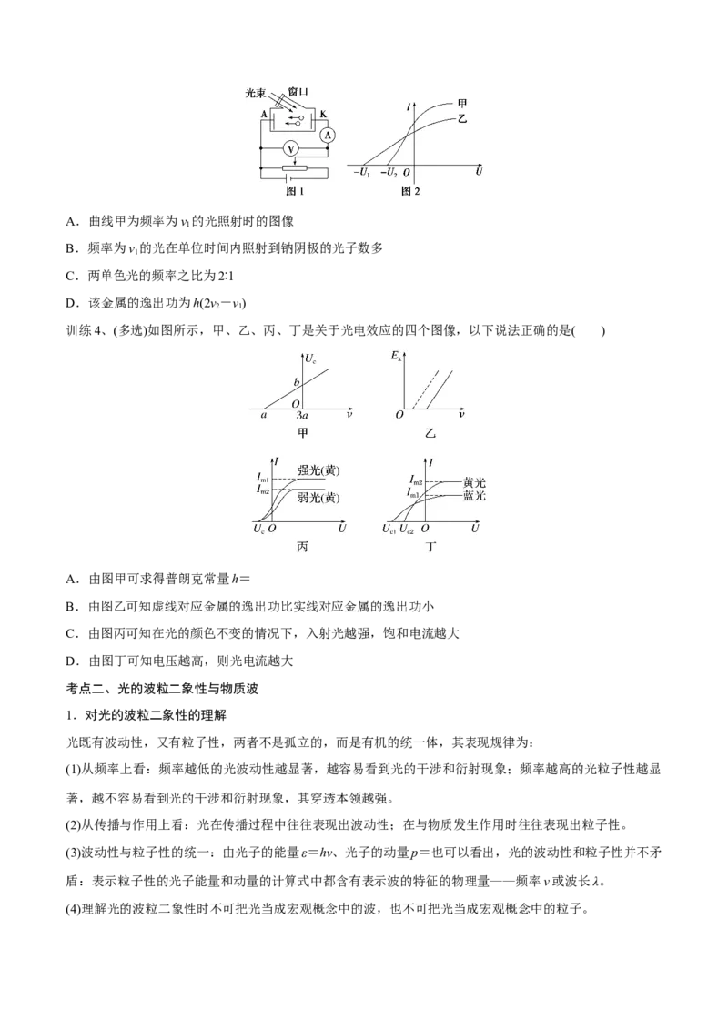 第一讲光电效应波粒二象性（原卷版）_4.2025物理总复习_2023年新高复习资料_一轮复习_2023年高三物理一轮复习精讲精练278111462_第十三章近代物理