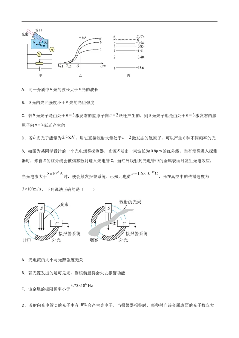 专题76光电效应、波尔理论（原卷版）_4.2025物理总复习_2023年新高复习资料_一轮复习_2023届高三物理一轮复习多维度导学与分层专练