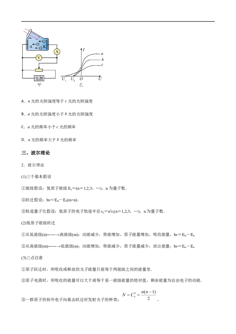 专题76光电效应、波尔理论（原卷版）_4.2025物理总复习_2023年新高复习资料_一轮复习_2023届高三物理一轮复习多维度导学与分层专练