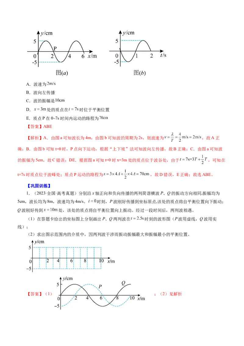 押江苏卷2题机械振动、机械波（解析版）_4.2025物理总复习_2024年新高考资料_5.2024三轮冲刺_备战2024年高考物理临考题号押题（江苏卷）322751514