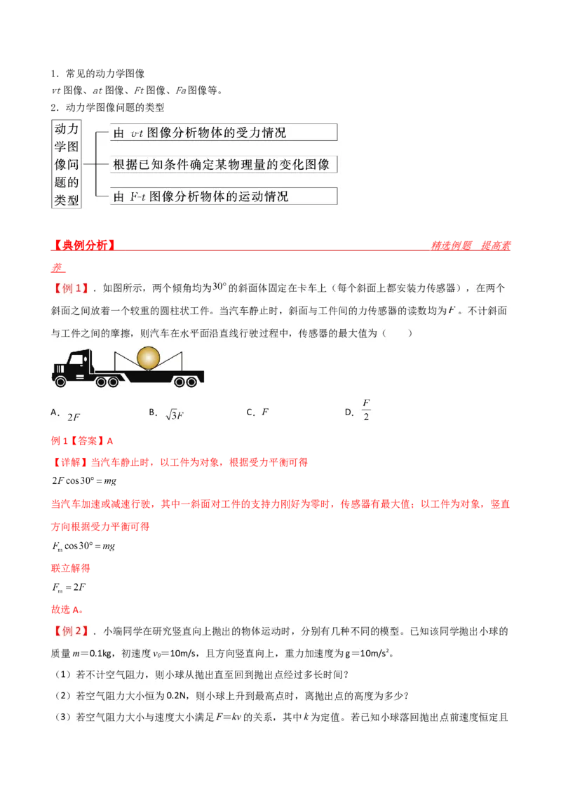 第12讲牛顿第二定律的简单应用-2024届高中物理一轮复习提升素养导学案（全国通用）解析版_4.2025物理总复习_2024年新高考资料_1.2024一轮复习