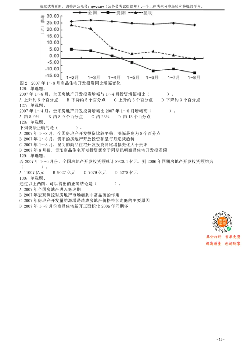 2008年云南公务员考试《行测》卷_34省+国考真题_34省考+国考pdf版推荐用这个版本_34省行测+申论真题pdf推荐用这个版本_云南公务员考试真题pdf版_题目